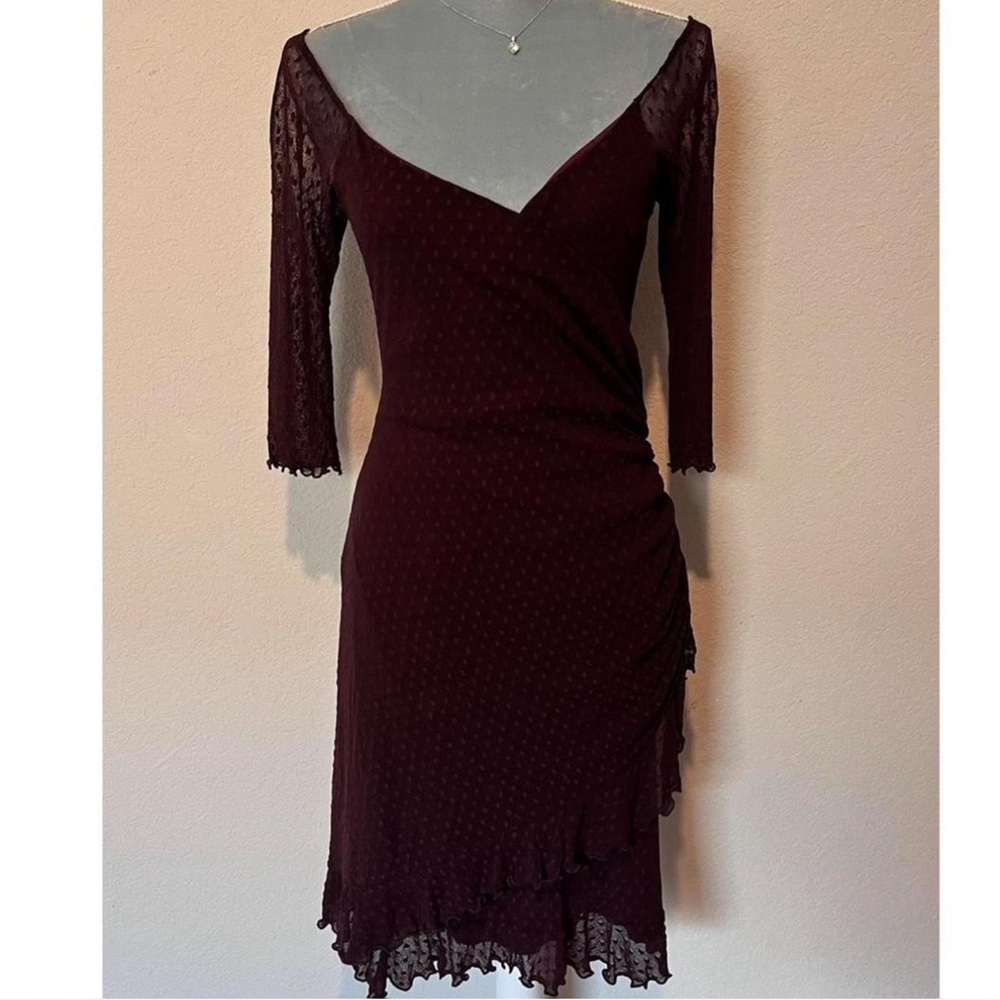 Betsey Johnson Deep Red Long Sleeve Dress